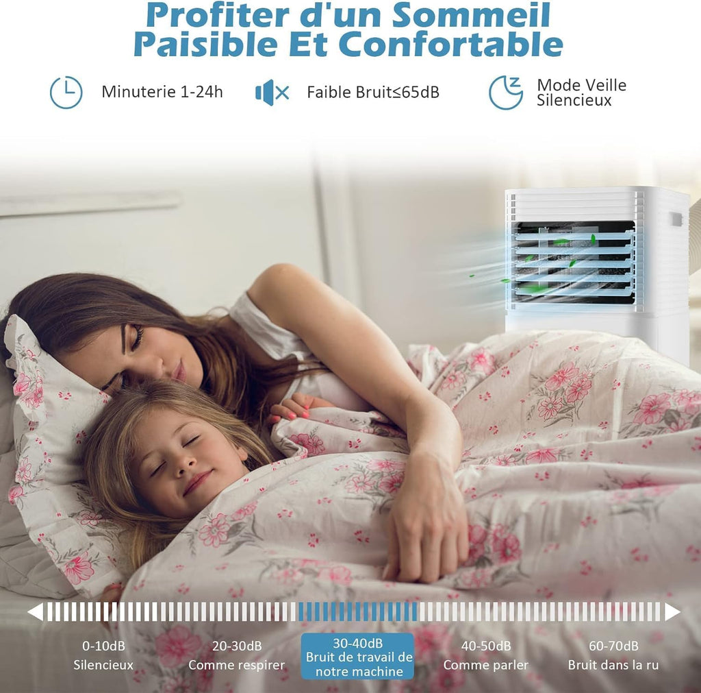 GOPLUS Climatiseur Mobile 9000BTU 2,6kW, Climatiseur 4 en 1 Fonction de Refroidissement, Déshumidification, Ventilation, Mode Nuit, Minuterie 24H, Contr?le Télécommande/écran, 20©O, Noir, R290
